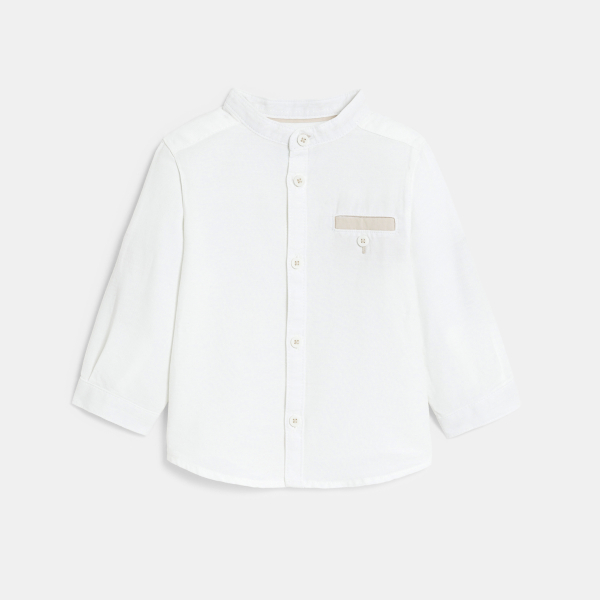 شورت بحمّالات مع قميص أبيض للأولاد الصغار